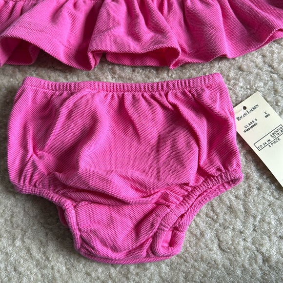 Ralph Lauren pink ruffle matching dress set NWT 3 months - Picture 5 of 8